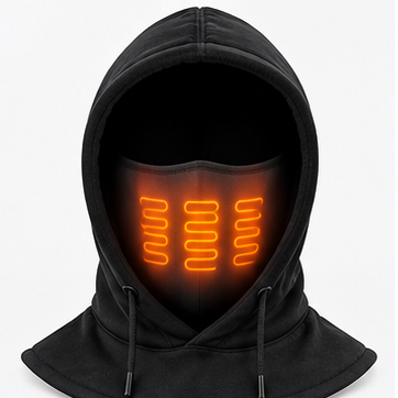 Bonnet cagoule chauffant électrique d’hiver, avec protection chaude du visage, pour le ski, le vélo et la moto.